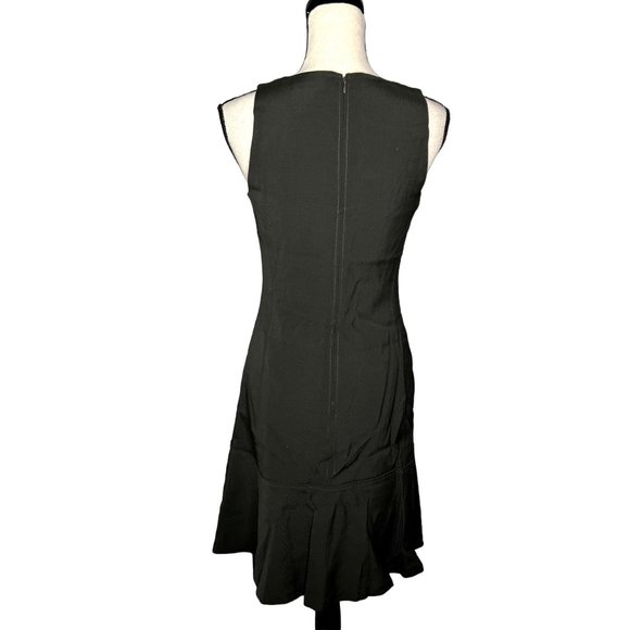 Club Monaco Black Sleeveless Square Neckline A-Line Zip Up Front Dress Size 4 - Picture 5 of 10